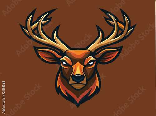 caribou head logo vector illustration 