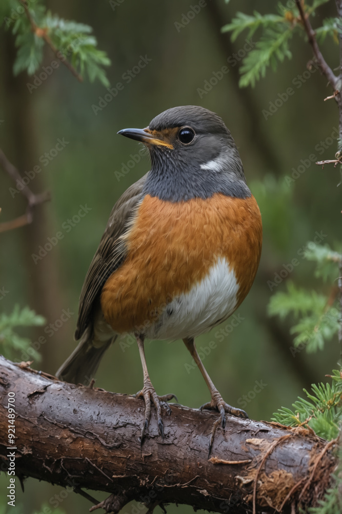 Close-up of an American Robin on a Branch Close-up of an American Robin on a Branch