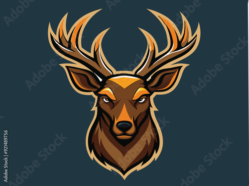 caribou head logo vector illustration 
