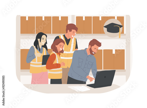 Logistics and supply chain management isolated cartoon vector illustrations.