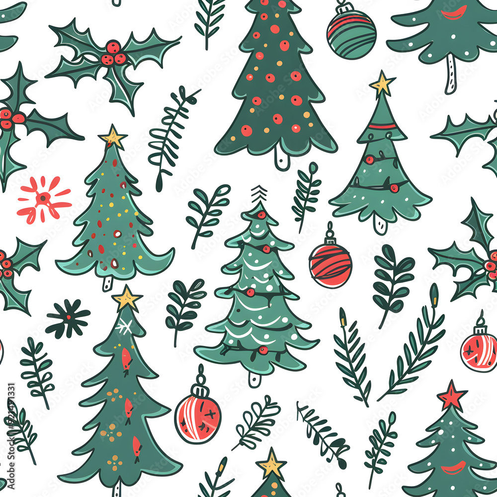 New Year and Christmas 2d cartoon or graphic advertising background, Seamless pattern New Year and Christmas 2d cartoon or graphic advertising background, Seamless pattern