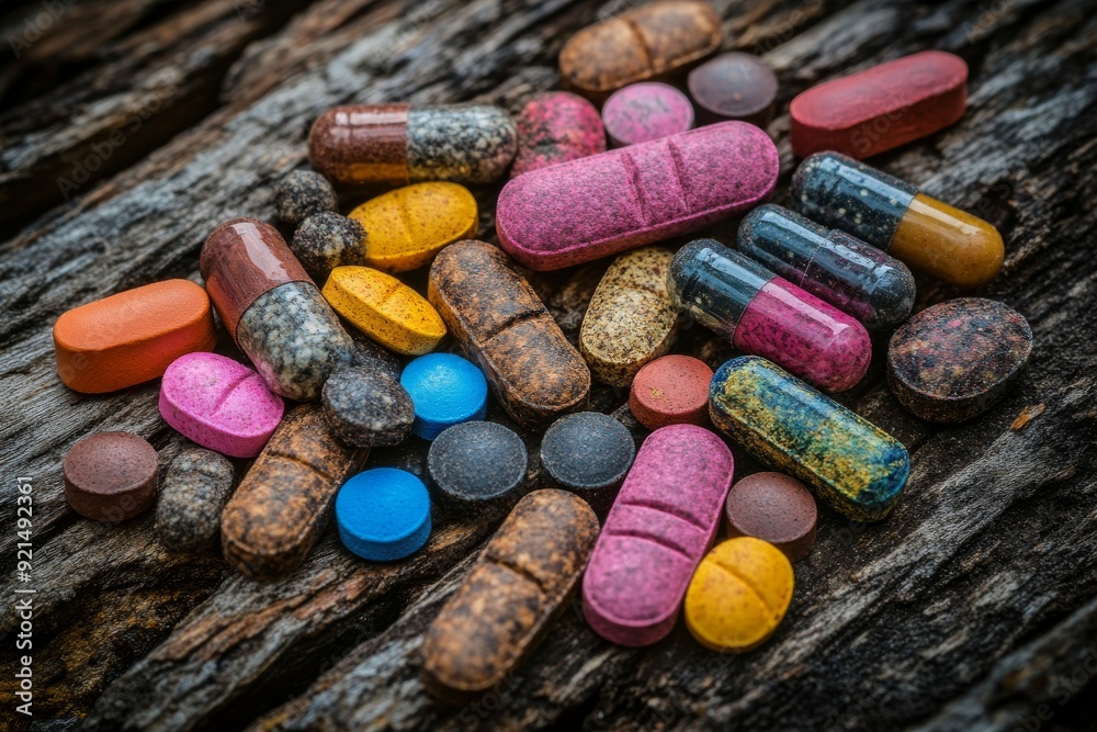 Capsules exploding with vibrant colors and textures illustrating the dynamic nature of modern pharmaceutical treatments Capsules exploding with vibrant colors and textures illustrating the dynamic nature of modern pharmaceutical treatments