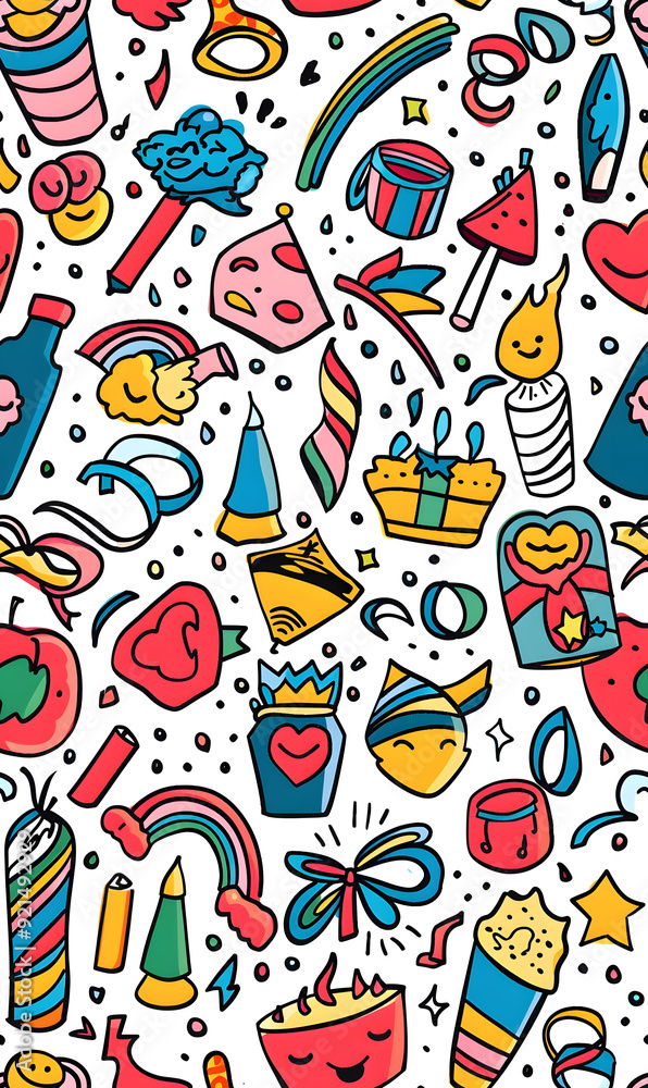 New Year and Christmas 2d cartoon or graphic advertising background, Seamless pattern New Year and Christmas 2d cartoon or graphic advertising background, Seamless pattern