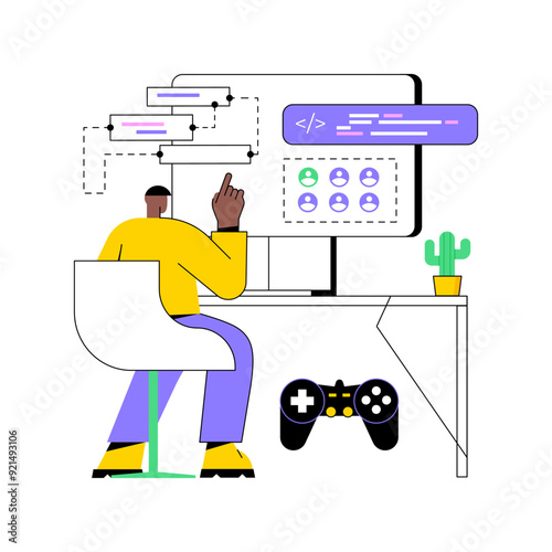 Online game creator isolated cartoon vector illustrations.