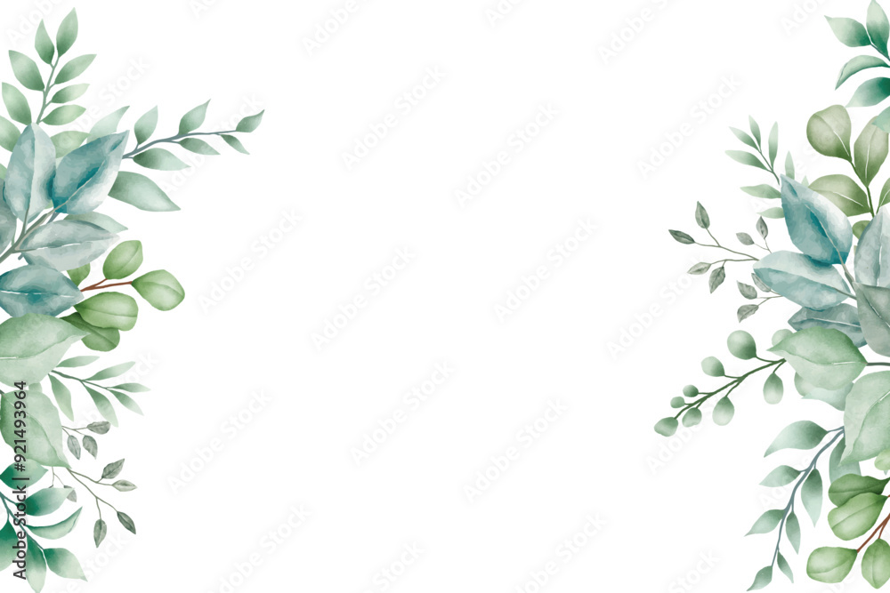 beautiful green leaves background watercolor beautiful green leaves background watercolor