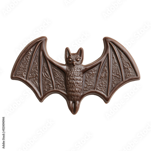 Chocolate Bat-Shaped Cookie, Isolated On Transparent Png Background, Perfect For Halloween Or Spooky-Themed Treats . Generative ai