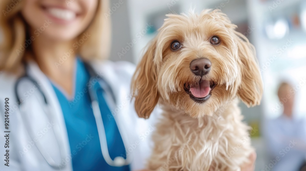 A veterinarian in a blue scrub holds a small dog during a check-up, highlighting the care, compassion, and professional attention given to pets in a clinical and nurturing environment. A veterinarian in a blue scrub holds a small dog during a check-up, highlighting the care, compassion, and professional attention given to pets in a clinical and nurturing environment.