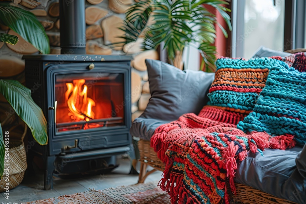 Fototapeta premium Cozy living room decorated UHD wallpaper