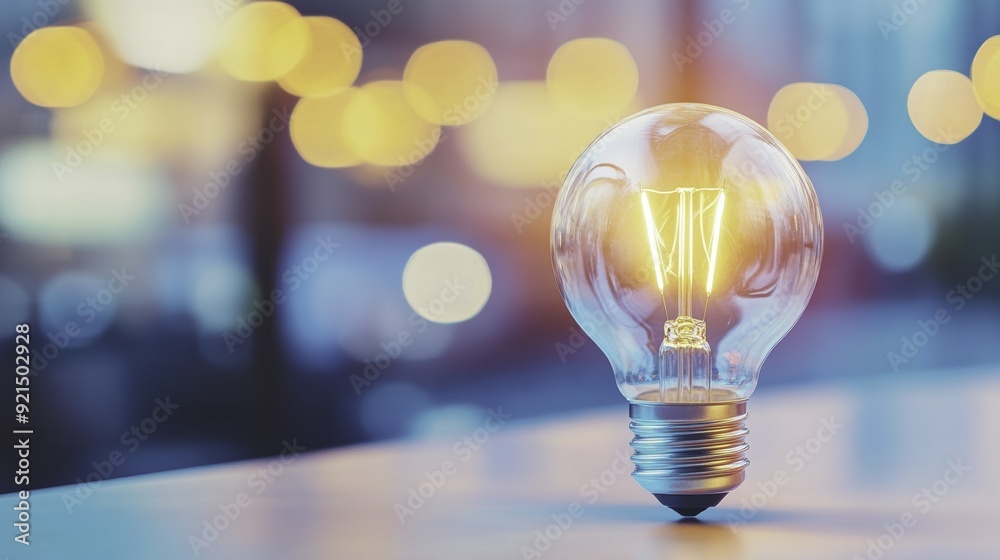 Glowing Lightbulb Idea Inspiration Concept Glowing Lightbulb Idea Inspiration Concept
