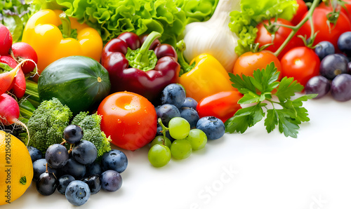 vegetable and fruits photo or illustrator on white background