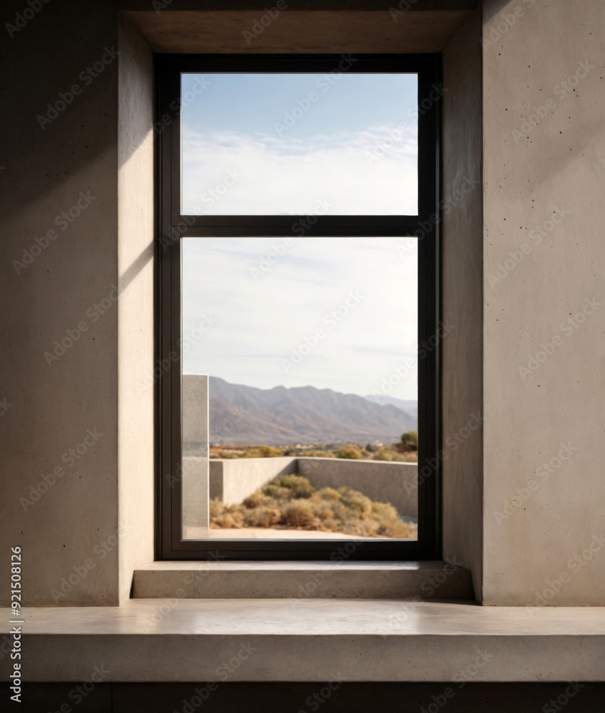 Fototapeta premium Concrete Pedestal Against Landscape Background - Product Display Area