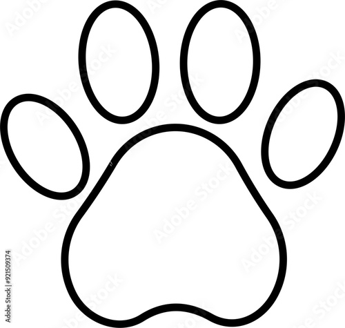 Paw print outline vector illustration