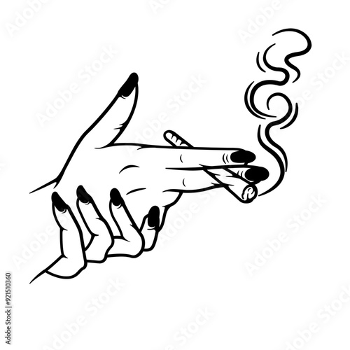 Hand Smoking Weed | Smoking Joint | Weed Life | Four Twenty | Kush Life | Cannabis | Marijuana Addiction | Smoking Weed | Original Illustration | Vector and Clipart | Cutfile and Stencil