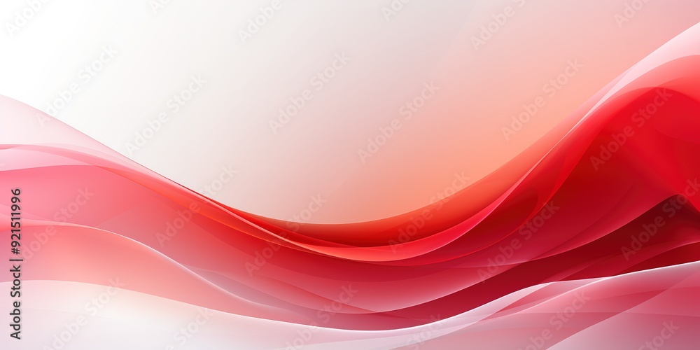 Abstract red and white flowing wave design. Abstract red and white flowing wave design.