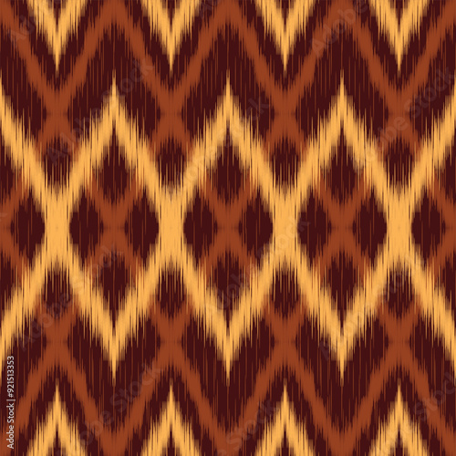 seamless pattern design in ikat style for fabric printing