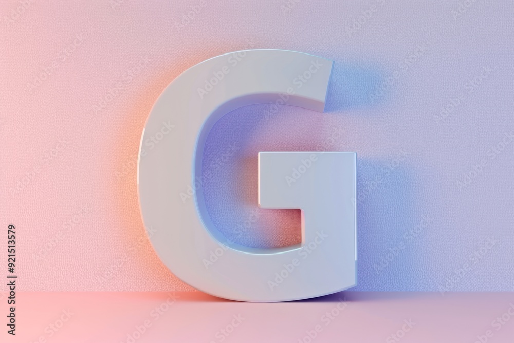 A 3D white letter A 3D white letter