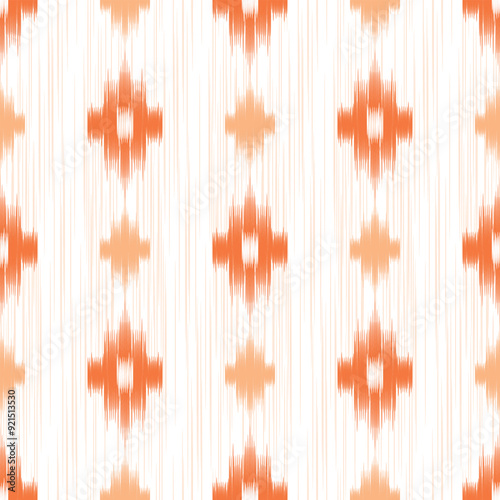 seamless pattern design in ikat style for fabric printing