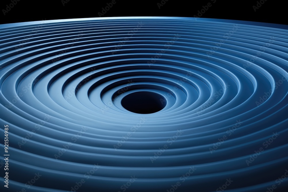 Abstract Blue Concentric Circles with a Central Dark Hole Abstract Blue Concentric Circles with a Central Dark Hole