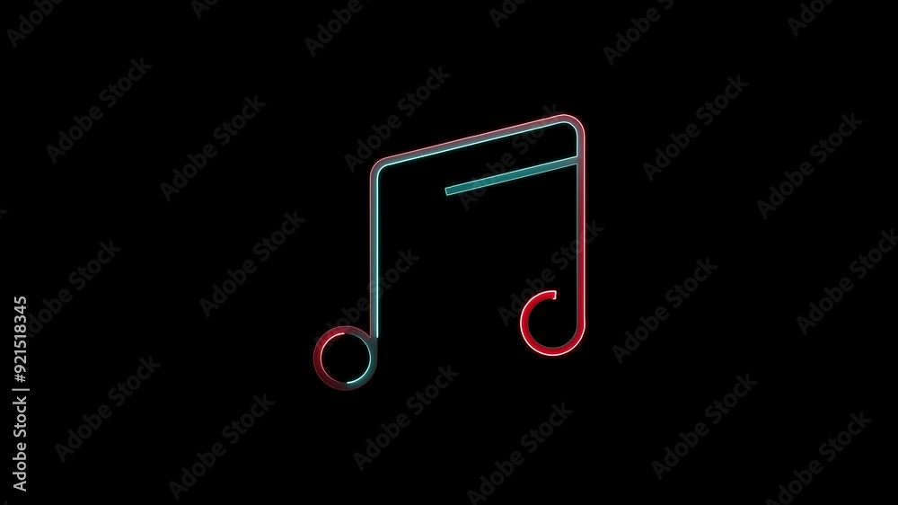 Audio play music icon animation with neon shiny on black background. Audio play music icon animation with neon shiny on black background.