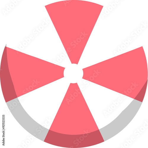 Free Download Pink Beachball Bliss: A minimalist vector illustration of a classic beachball, radiating summer vibes with its vibrant pink and white segments, perfect for vacation and leisure themes.  - GFXLoad