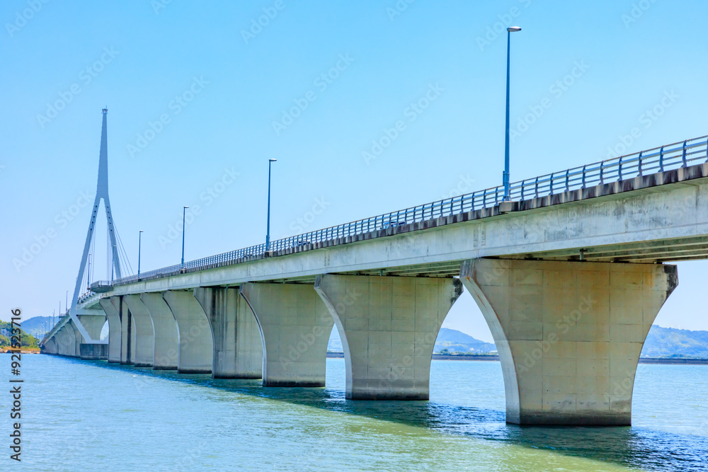 夏の周防大橋 山口県山口市 Suo Bridge in summer. Yamaguchi Pref, Yamaguchi City. 夏の周防大橋 山口県山口市 Suo Bridge in summer. Yamaguchi Pref, Yamaguchi City.