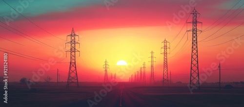 Electric Towers at Sunset