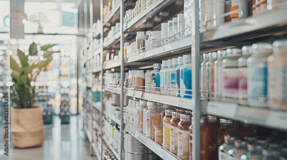 Examining Shrinkflation and Skimpflation in Modern Retail Various Product Packages on Shelf, Natural Lighting, Midday, Realistic and Detailed Examining Shrinkflation and Skimpflation in Modern Retail Various Product Packages on Shelf, Natural Lighting, Midday, Realistic and Detailed