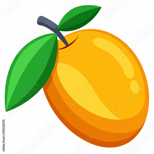 Mango isolated on white, Mango vector illustration, food vector art, Mango silhouette,  Orange fruit vector icon, mango fruit cartoon line art, eps