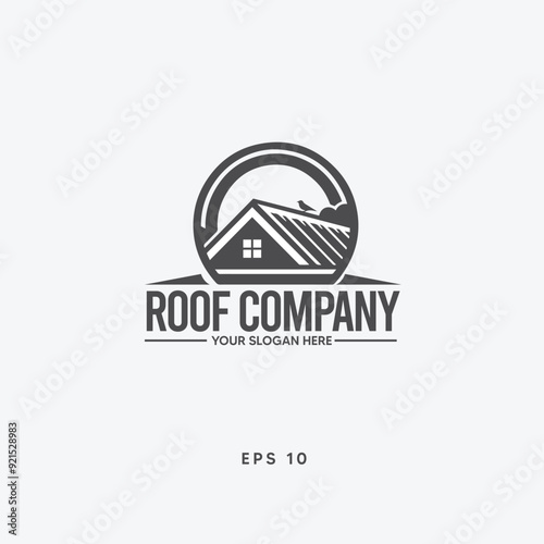 logo design featuring construction workers on a roof, symbolizing teamwork and collaboration in building projects. Ideal for construction businesses and teamwork concepts.