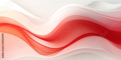 Abstract red and white wave background.