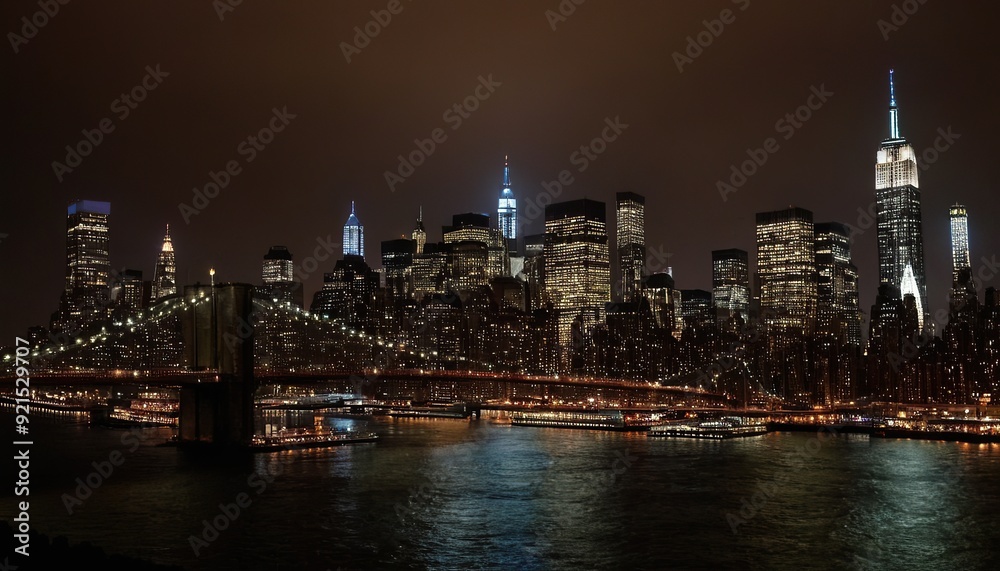 New york city skyline glowing under starry night
45 New york city skyline glowing under starry night
45