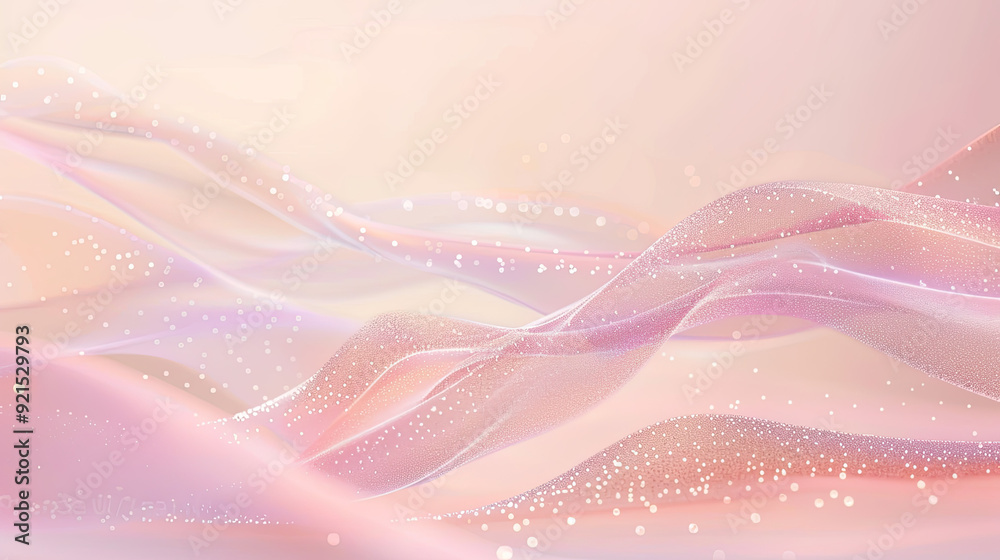 Glowing particles in pastel pinks and purples flow gently with dreamy reflections on a beige background. Glowing particles in pastel pinks and purples flow gently with dreamy reflections on a beige background.