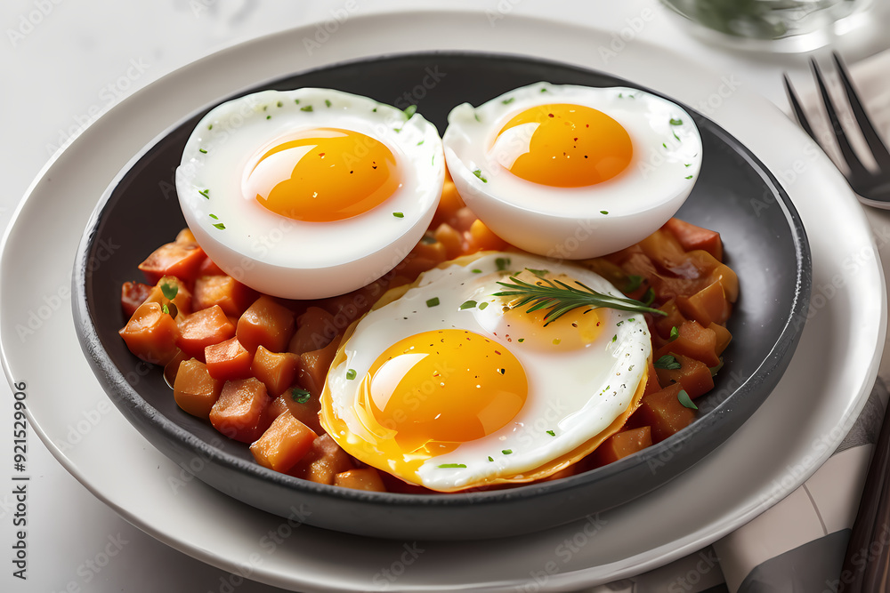 hyper-realistic illustration of a Delicious Egg Dish hyper-realistic illustration of a Delicious Egg Dish
