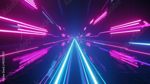 Neon Lights Tunnel: A Futuristic Journey