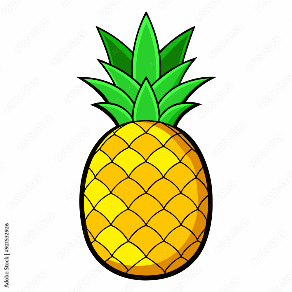 Pineapple isolated on white, pineapple vector illustration, food vector art, pineapple silhouette, fruit vector icon, pineapple cartoon line art, eps Pineapple isolated on white, pineapple vector illustration, food vector art, pineapple silhouette, fruit vector icon, pineapple cartoon line art, eps