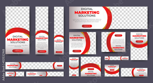 Business Marketing Advertising banner design template. web banner ad layout. vector
