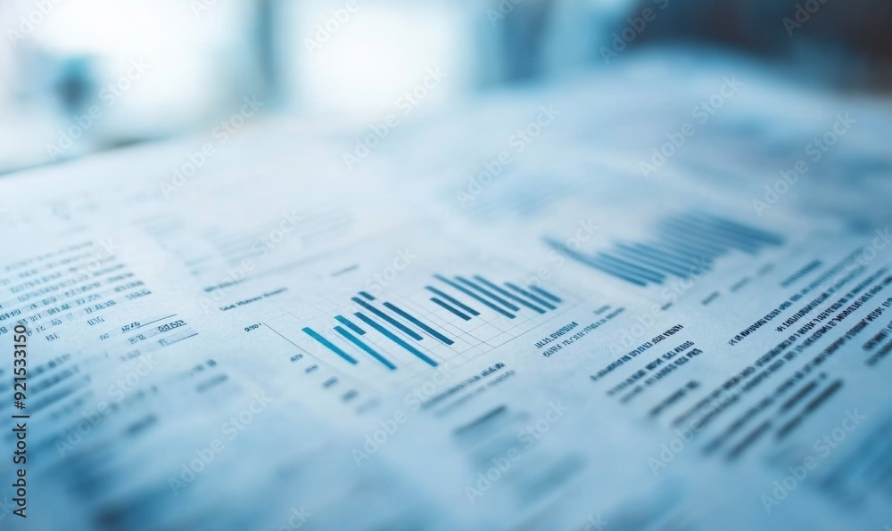 Professional Financial Report on Blue Background Featuring Key Figures and Graphs, Representing Financial Stability and Transparency Professional Financial Report on Blue Background Featuring Key Figures and Graphs, Representing Financial Stability and Transparency
