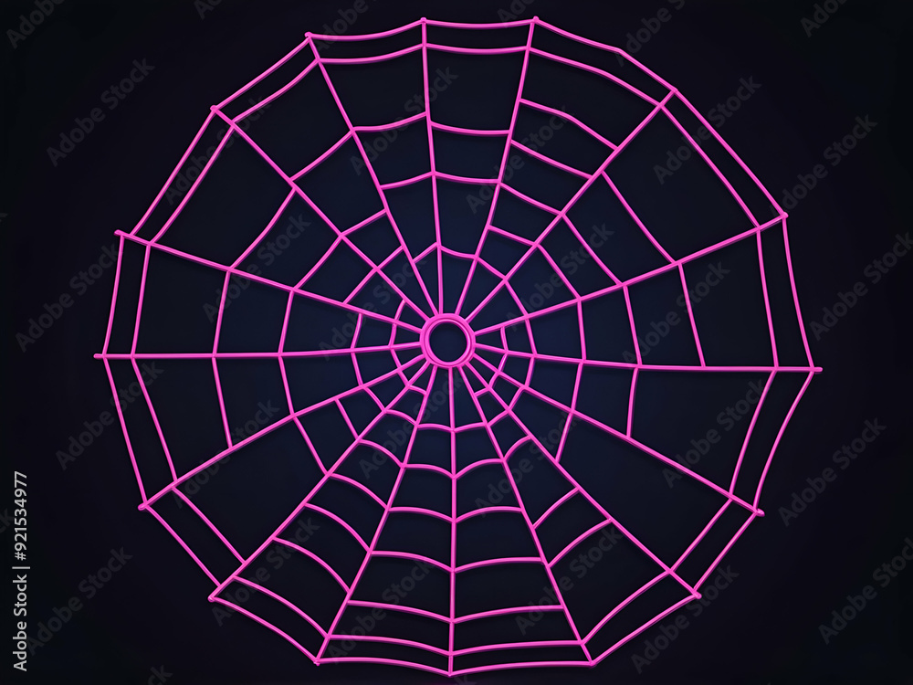Obraz premium abstract neon Spider web neon icon. Simple icon Elements for Halloween