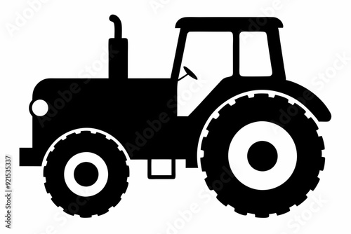 Tractor silhouette vector, old tractor vector silhouette illustration


