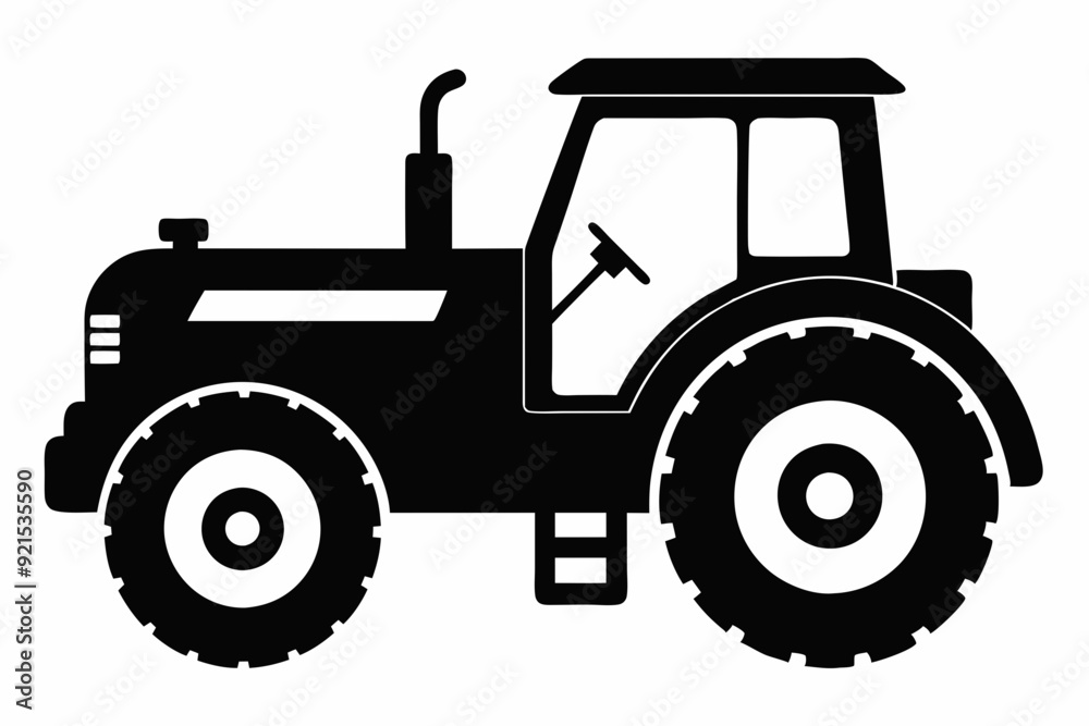 
Tractor icon, tractor vector silhouette, truck, lorry, harvester, pickup, car symbol.