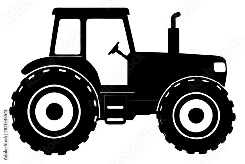  Tractor icon, tractor vector silhouette, truck, lorry, harvester, pickup, car symbol.