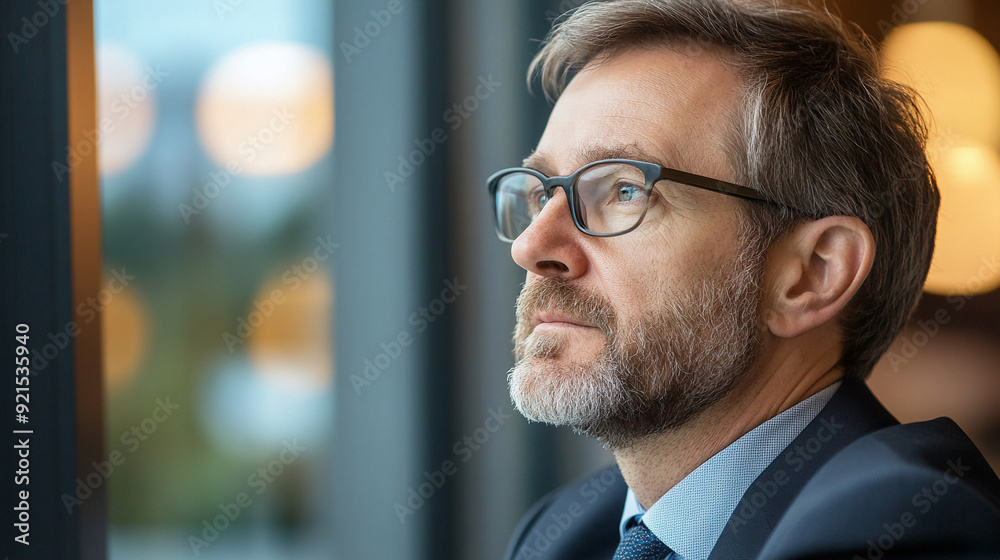 Fototapeta premium CFO anxious about financial reports amid recession