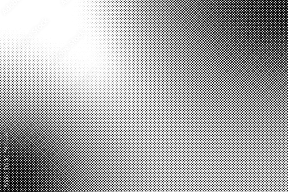 Abstract halftone grit faded gradient dotted texture background. Halftone grunge pattern white and black wallpaper. Modern pop art twisted texture for cover, poster.