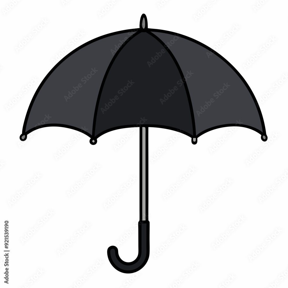 Umbrella isolated on white, umbrella vector illustration, rainy season umbrella vector art, umbrella silhouette, umbrella vector icon, umbrella cartoon line art, eps