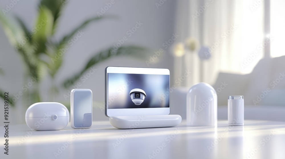 Modern Home Security System with Smart Devices Modern Home Security System with Smart Devices