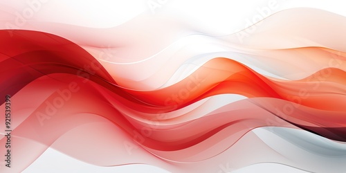 Abstract red and white wavy background.