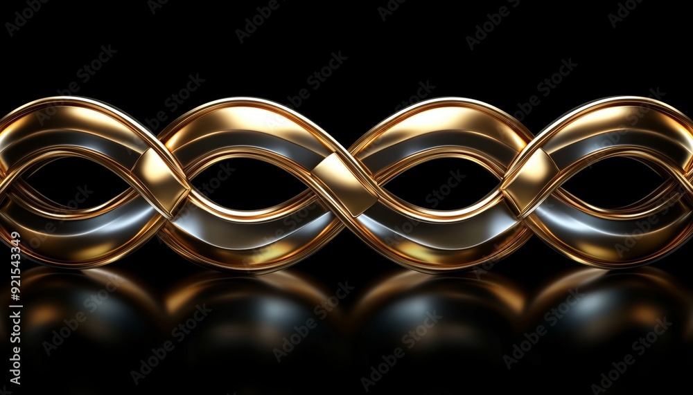 Intertwined Golden and Silver Abstract Design Intertwined Golden and Silver Abstract Design