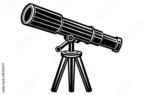 Telescope Silhouette SVG, Vector Silhouette Of Telescope

