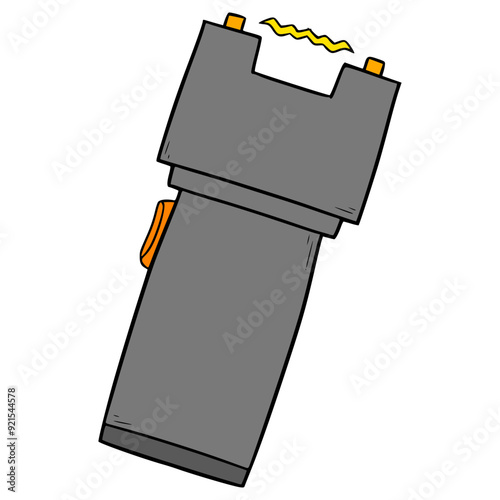 taser illustration hand drawn isolated vector