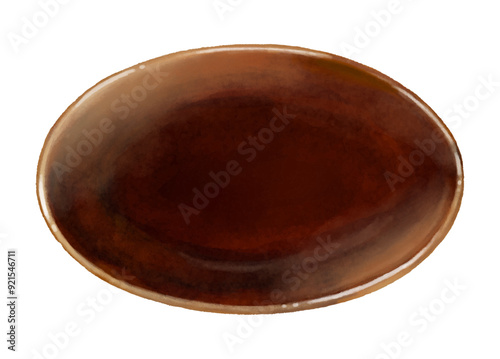 何も乗せられていない1枚の茶色いお皿
An illustration of an empty brown plate